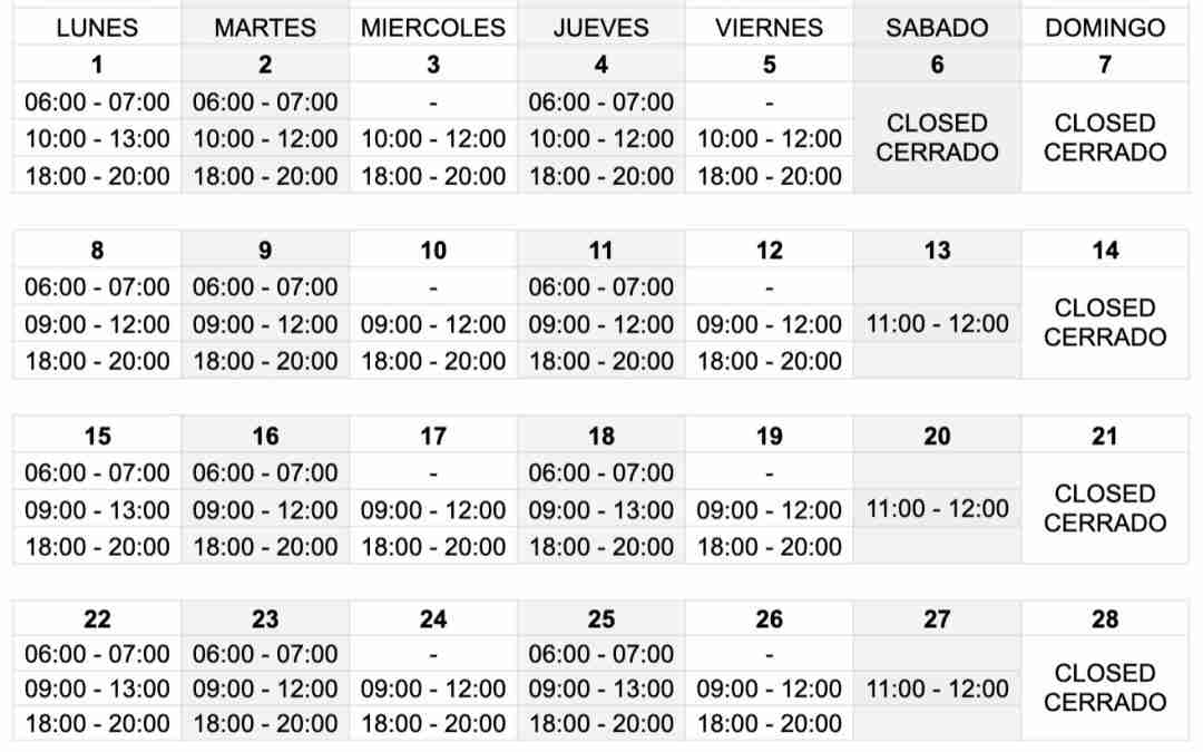 Gym Opening Times for July 2024